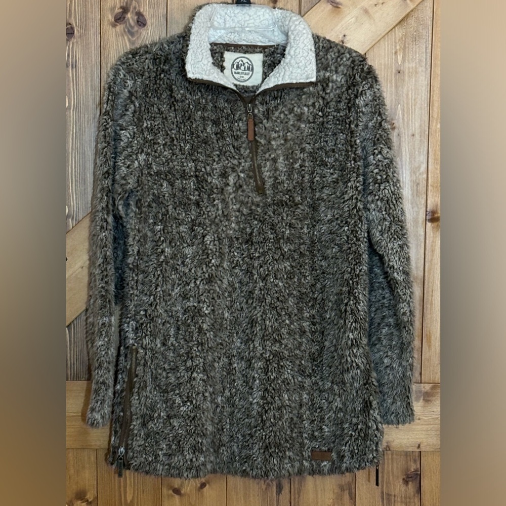 Marleylilly Heathered Sherpa Pullover Tunic | Size Small/Medium